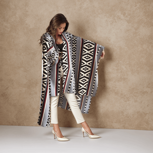 Bohemian print multicolor poncho - Modossa